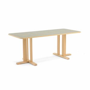Stôl KUPOL, obdĺžnik, 1800x800x720 mm, linoleum - šedá, breza