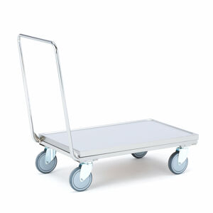 Nerezový plošinový vozík CONVOY, nosnosť 250 kg, 900x550 mm