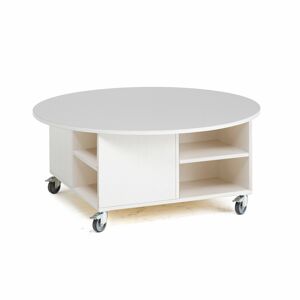 Stôl na hranie MINNA, bez boxov, Ø1170x550 mm, biela