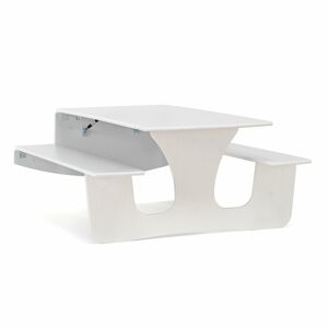 Nástenný skladací stôl LUCAS, 1200x1200x720 mm, laminát - šedá, biela