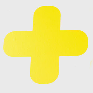 Značenie podlahy, X-tvar, žltá