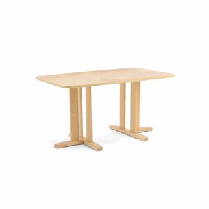 Stôl KUPOL, obdĺžnik, 1400x800x720 mm, linoleum - béžová, breza