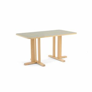 Stôl KUPOL, obdĺžnik, 1400x800x720 mm, linoleum - šedá, breza