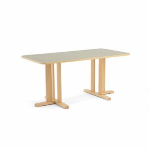 Stôl KUPOL, obdĺžnik, 1600x800x720 mm, linoleum - šedá, breza
