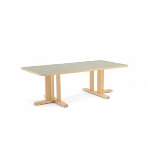 Stôl KUPOL, obdĺžnik, 1600x800x500 mm, linoleum - šedá, breza