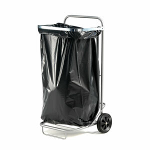 Multifunkčný vozík na odpadkové vrecia, objem 125 L, strieborný