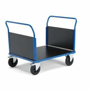 Plošinový vozík TRANSFER, 2 drevené koncové rámy, 1000x700 mm, s brzdami