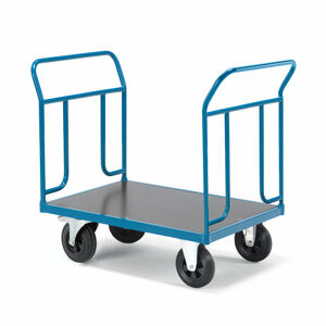 Plošinový vozík TRANSFER, 2 oceľové koncové rámy, 1000x700 mm, s brzdami
