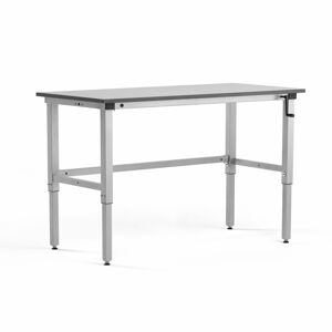 Manuálne výškovo nastaviteľný dielenský stôl MOTION, 150kg, 1500x600 mm