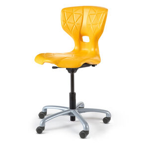 Školská stolička ALDA V, s kolieskami, žltá