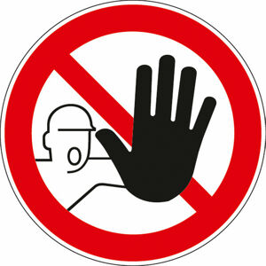 Bezpečnostné značenie: Zákaz vstupu nepovolaným osobám, polyester, Ø 200 mm