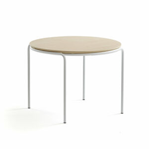 Konferenčný stolík ASHLEY, Ø770 x 530 mm, biela, breza