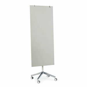 Mobilná sklenená magnetická tabuľa STELLA, 650x1575 mm, šedá