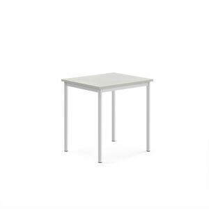 Stôl SONITUS, 700x600x720 mm, laminát - šedá, biela