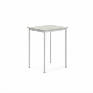 Stôl SONITUS, 700x600x900 mm, laminát - šedá, biela