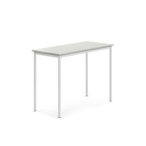 Stôl SONITUS, 1200x600x900 mm, laminát - šedá, biela