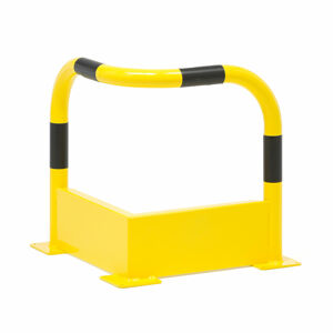 Bezpečnostná zábrana, rohová, 550x550 mm, žltá/čierna