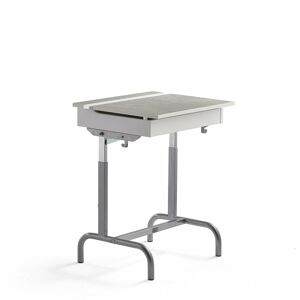 Študentský stôl ABSO 188 s akustickým povrchom, linoleum - šedá, strieborná