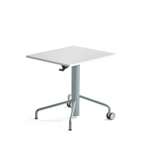 Výškovo nastaviteľný stôl ARISE, 600x700 mm, laminát - biela, šedá