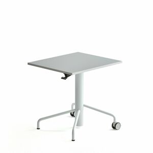 Výškovo nastaviteľný stôl ARISE, 600x700 mm, laminát - šedá, biela