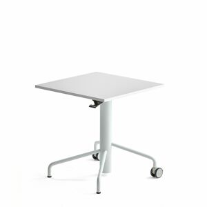 Výškovo nastaviteľný stôl ARISE, 650x650 mm, laminát - biela, biela