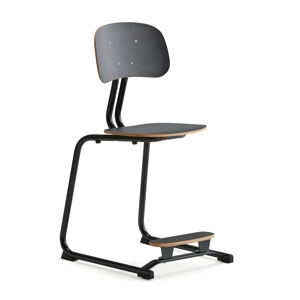 Školská stolička YNGVE, podnož s klzákmi, antracit, antracit, V 500 mm