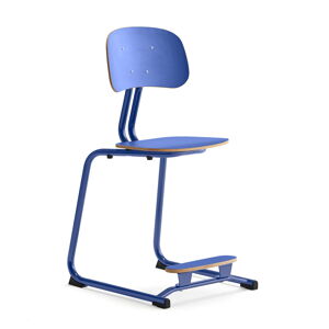 Školská stolička YNGVE, podnož s klzákmi, modrá, modrá, V 500 mm