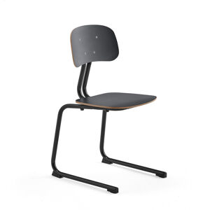 Školská stolička YNGVE, podnož s klzákmi, antracit, antracit, V 460 mm