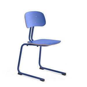 Školská stolička YNGVE, podnož s klzákmi, modrá, modrá, V 460 mm