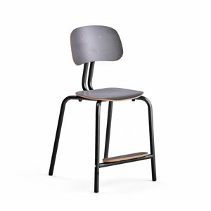 Školská stolička YNGVE, so 4 nohami, antracit, antracit, V 520 mm