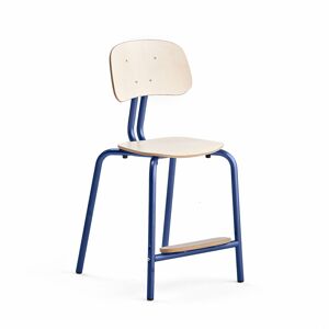 Školská stolička YNGVE, so 4 nohami, modrá, breza, V 520 mm