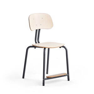 Školská stolička YNGVE, so 4 nohami, antracit, breza, V 500 mm