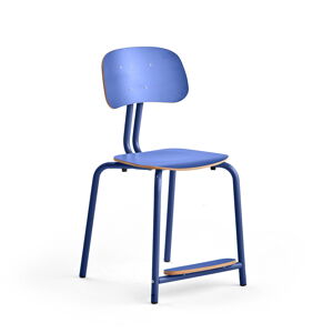 Školská stolička YNGVE, so 4 nohami, modrá, modrá, V 500 mm