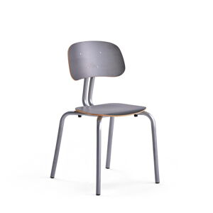 Školská stolička YNGVE, so 4 nohami, strieborná, antracit, V 460 mm