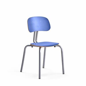 Školská stolička YNGVE, so 4 nohami, strieborná, modrá, V 460 mm