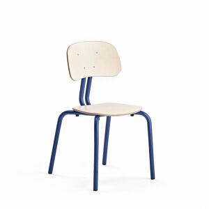 Školská stolička YNGVE, so 4 nohami, modrá, breza, V 460 mm