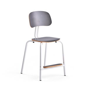 Školská stolička YNGVE, so 4 nohami, biela, antracit, V 520 mm