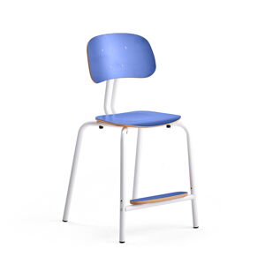 Školská stolička YNGVE, so 4 nohami, biela, modrá, V 520 mm