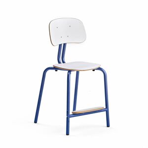 Školská stolička YNGVE, so 4 nohami, modrá, biela, V 520 mm