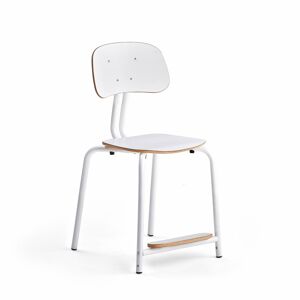 Školská stolička YNGVE, so 4 nohami, biela, biela, V 500 mm