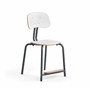 Školská stolička YNGVE, so 4 nohami, antracit, biela, V 500 mm