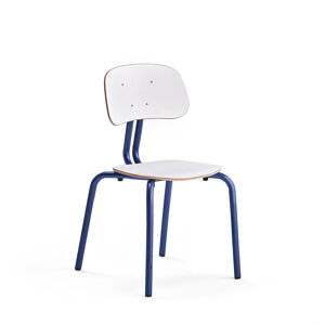 Školská stolička YNGVE, so 4 nohami, modrá, biela, V 460 mm