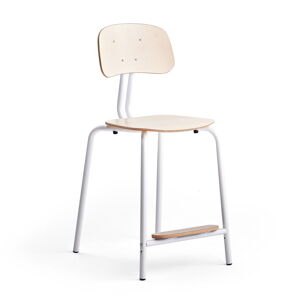 Školská stolička YNGVE, so 4 nohami, biela, breza, V 610 mm