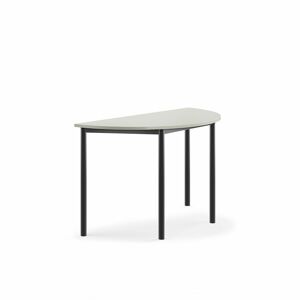 Stôl BORÅS, polkruh, 1200x600x720 mm, laminát - šedá, antracit