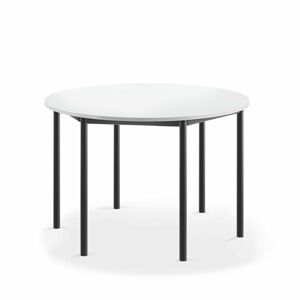 Stôl BORÅS, kruh, Ø1200x760 mm, laminát - biela, antracit