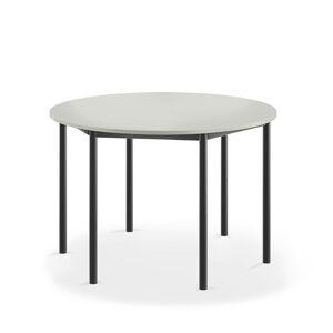 Stôl BORÅS, kruh, Ø1200x760 mm, laminát - šedá, antracit