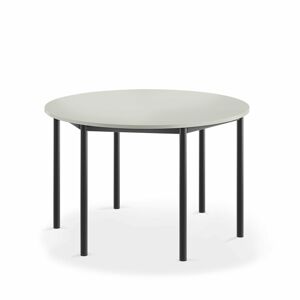 Stôl SONITUS, kruh, Ø1200x720 mm, laminát - šedá, antracit