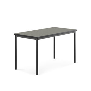 Stôl SONITUS, 1400x700x760 mm, linoleum - tmavošedá, antracit