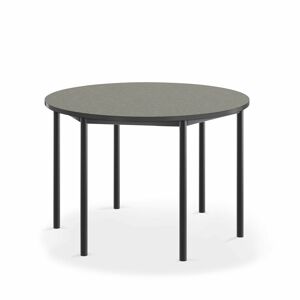 Stôl SONITUS, kruh, Ø1200x760 mm, linoleum - tmavošedá, antracit