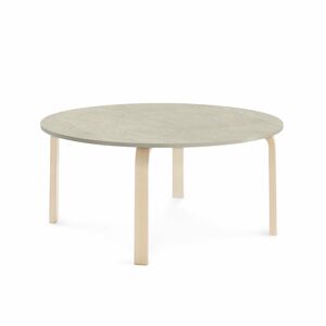 Stôl ELTON, Ø 1200x530 mm, linoleum - šedá, breza